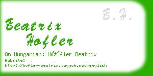 beatrix hofler business card